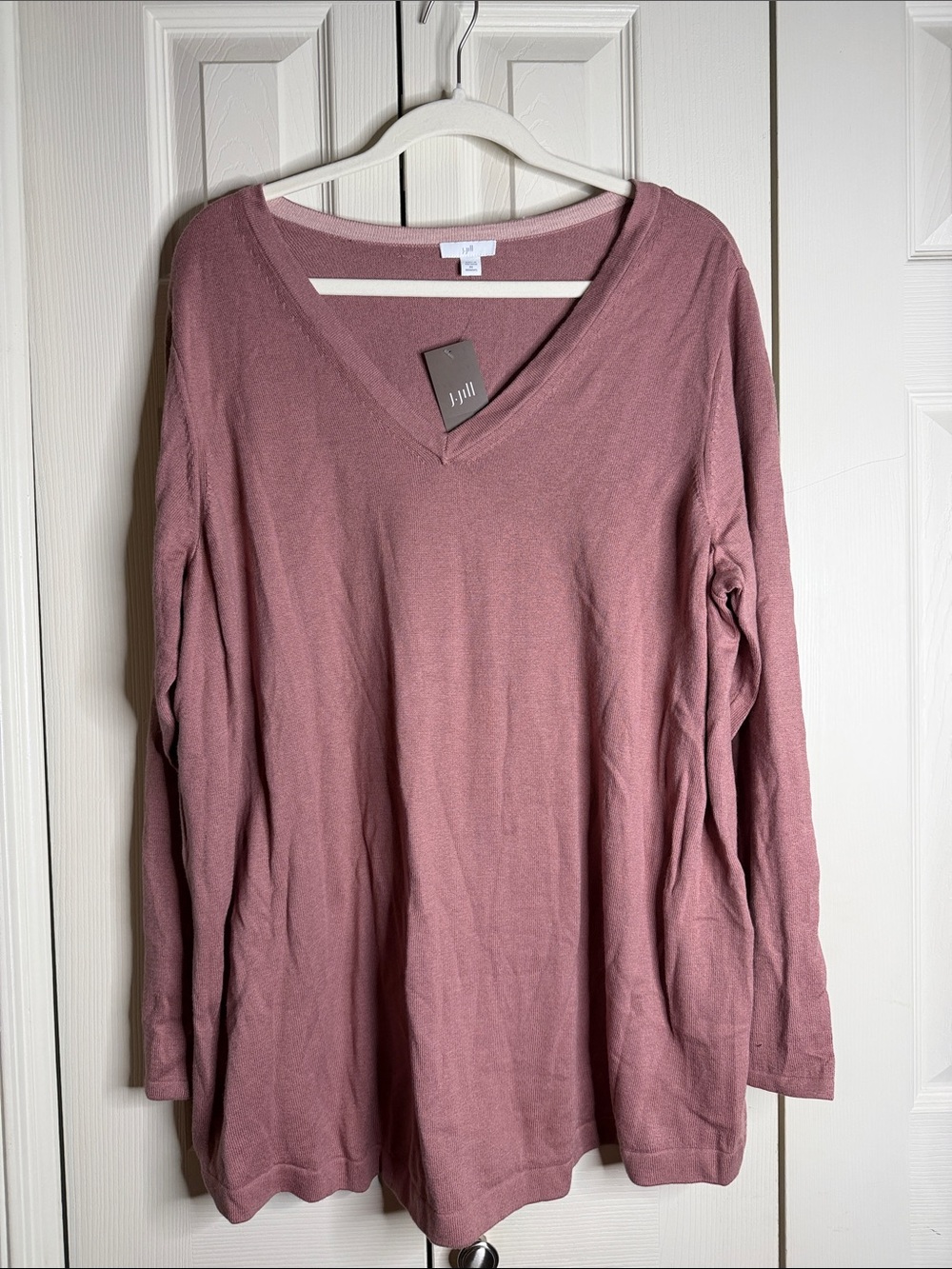 J. Jill Dusty Rose V-Neck Long Sleeve Sweater